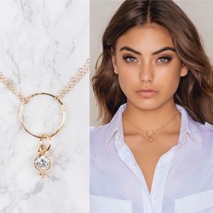 Vanessa Mooney gold choker necklace with pendant